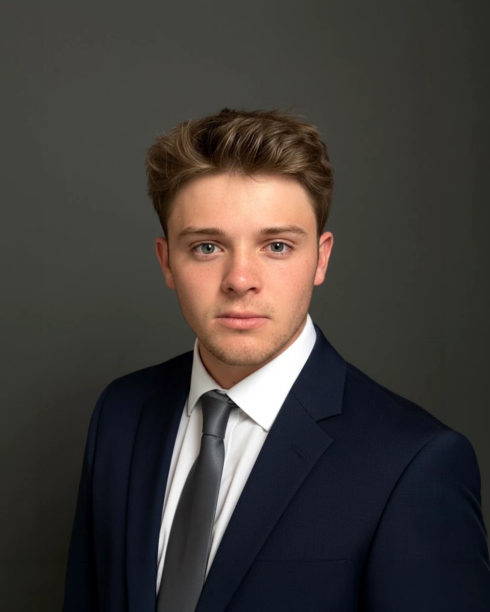 Mason Dudley in a suit